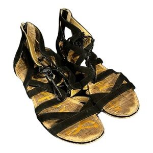 Sam Edelman Gladiator Sandals Black Suede US 9